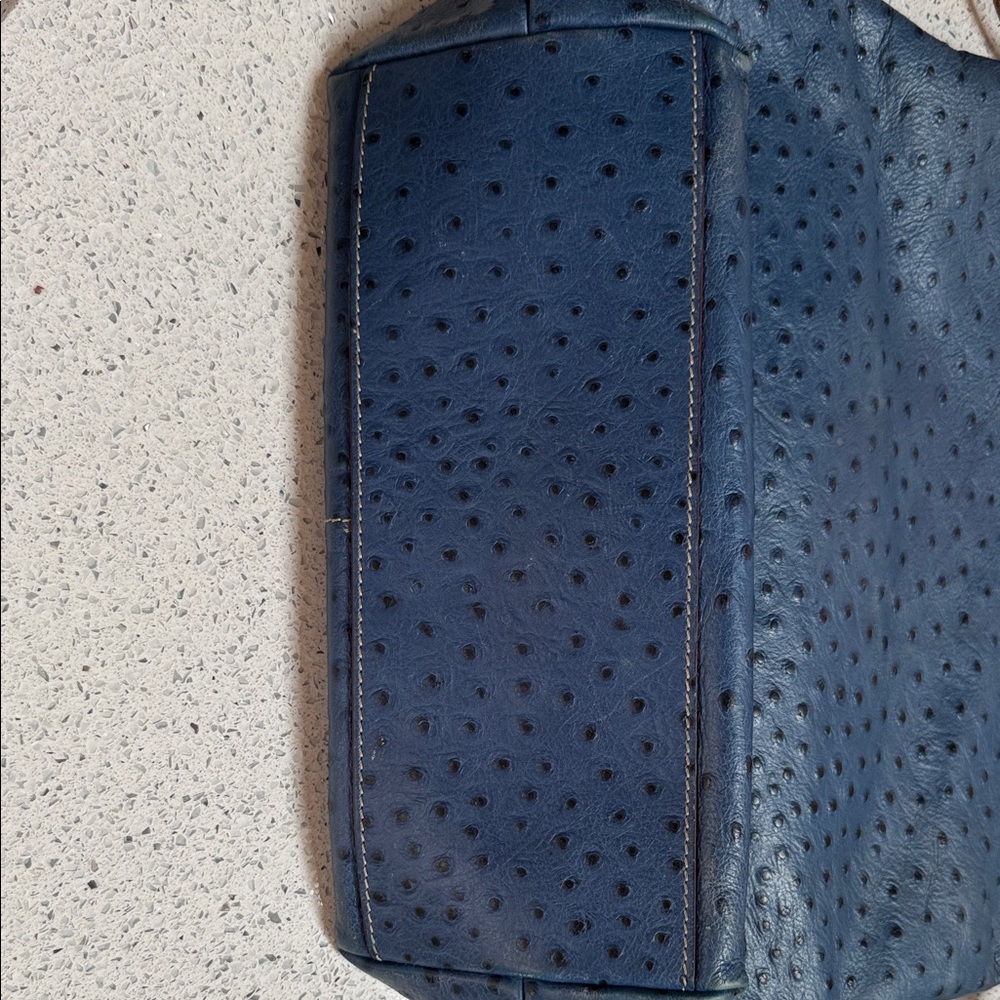 Dooney & Bourke Navy Ostrich Embossed Dillen shoulder bag - Picture 10 of 13